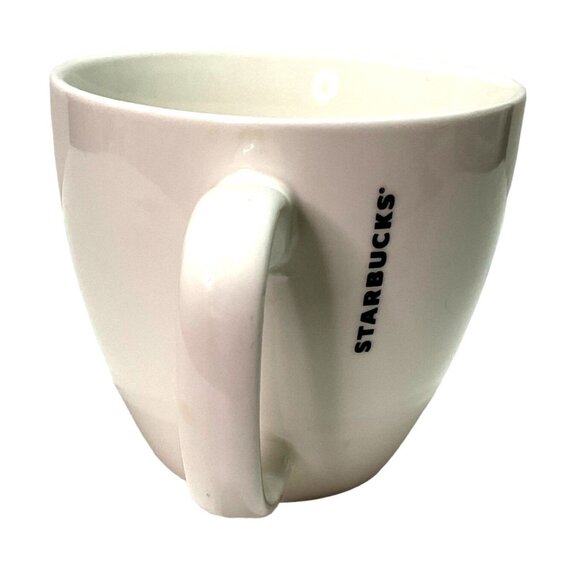 STARBUCKS BARRISTA MUG CUP WHITE W/BLACK CLASSIC LOGO 10oz 4" TALL JAVA TEA 2019 - Picture 2 of 5